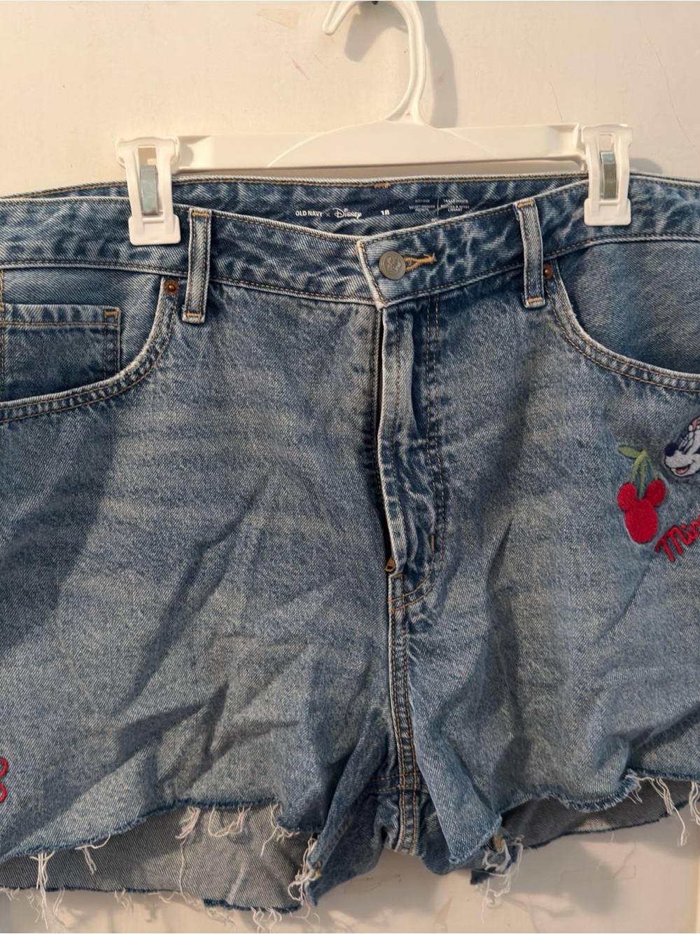 Old Navy Light Blue Embroidered Denim Shorts